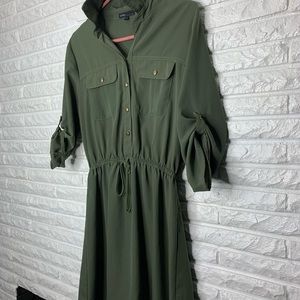 Green Button up Dress